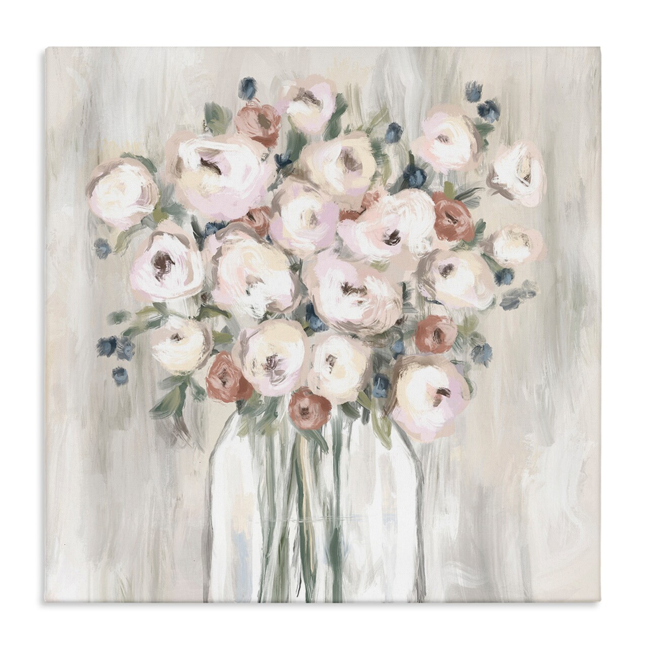 Stupell Industries Muted Neutral Round Blossoms Canvas By Leah Noel Art